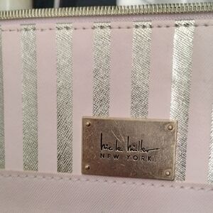 Nicole Miller Pink and Silver Glamorous Cosmetic Bag